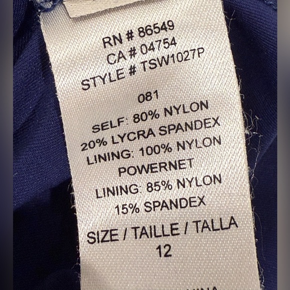 Tommy Bahama Swimsuit Mare Navy Royal One Piece grommet ring 12 tummy control - Picture 8 of 9